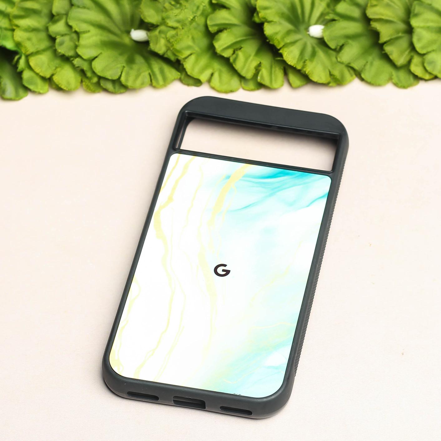 Green Luxe Marble metal back case for Google Pixel 8