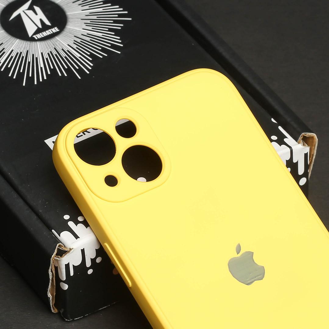 Yellow Original Camera Silicone case for Apple iphone 15