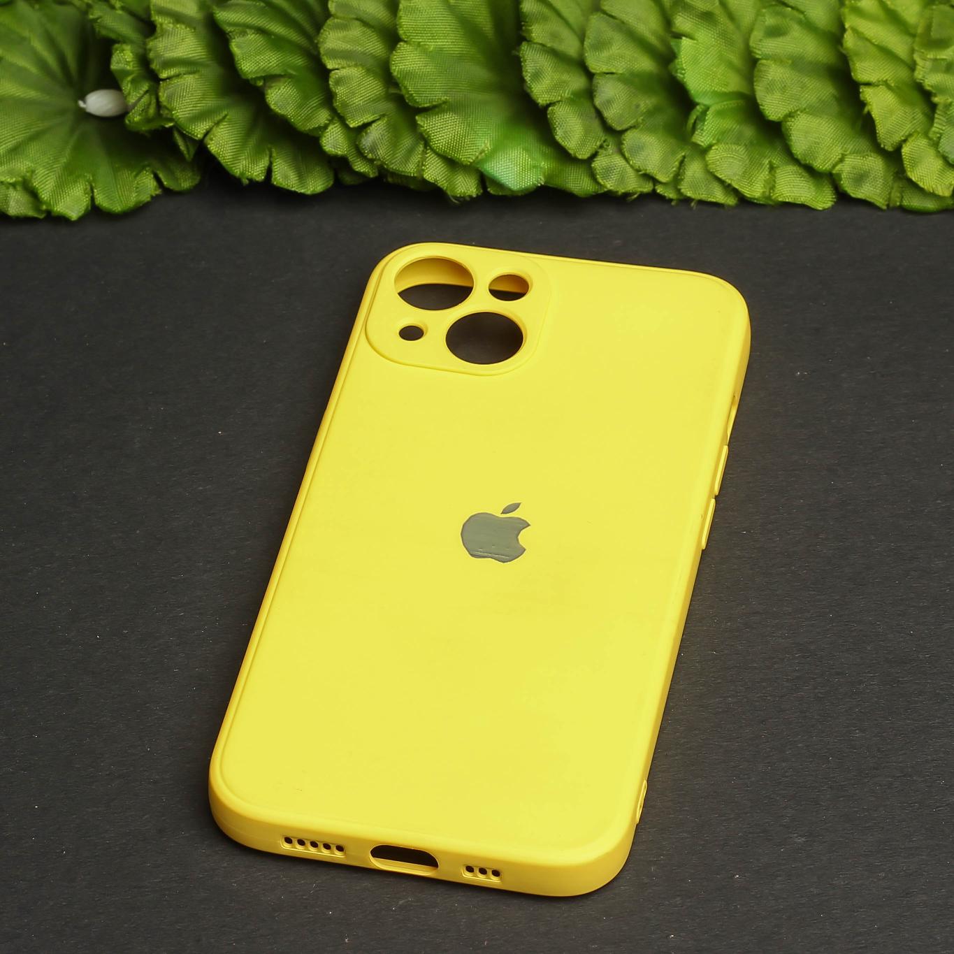 Yellow Original Camera Silicone case for Apple iphone 15