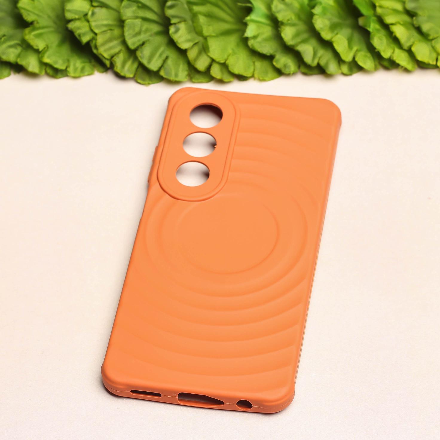 Orange Round Wave Silicone Case for Oppo K12X