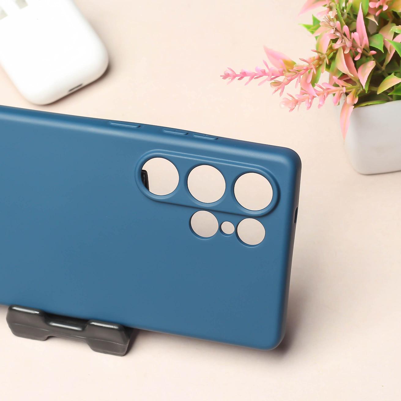 Dark Blue Camera Original Silicone case for Samsung S25 Ultra