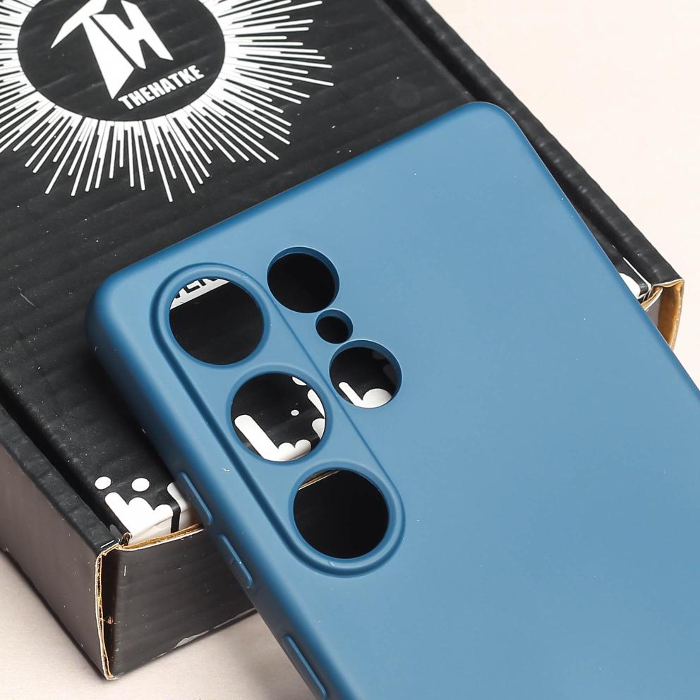 Dark Blue Camera Original Silicone case for Samsung S25 Ultra