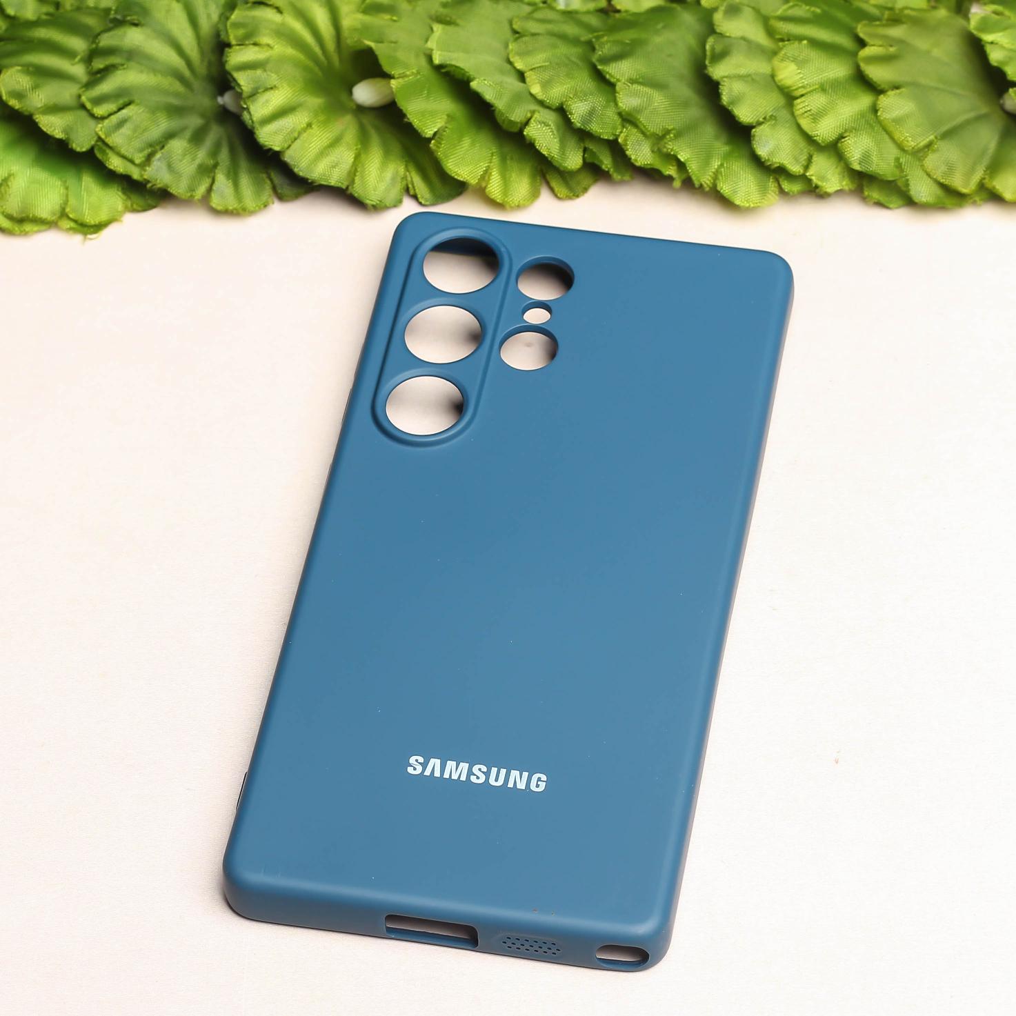 Dark Blue Camera Original Silicone case for Samsung S25 Ultra