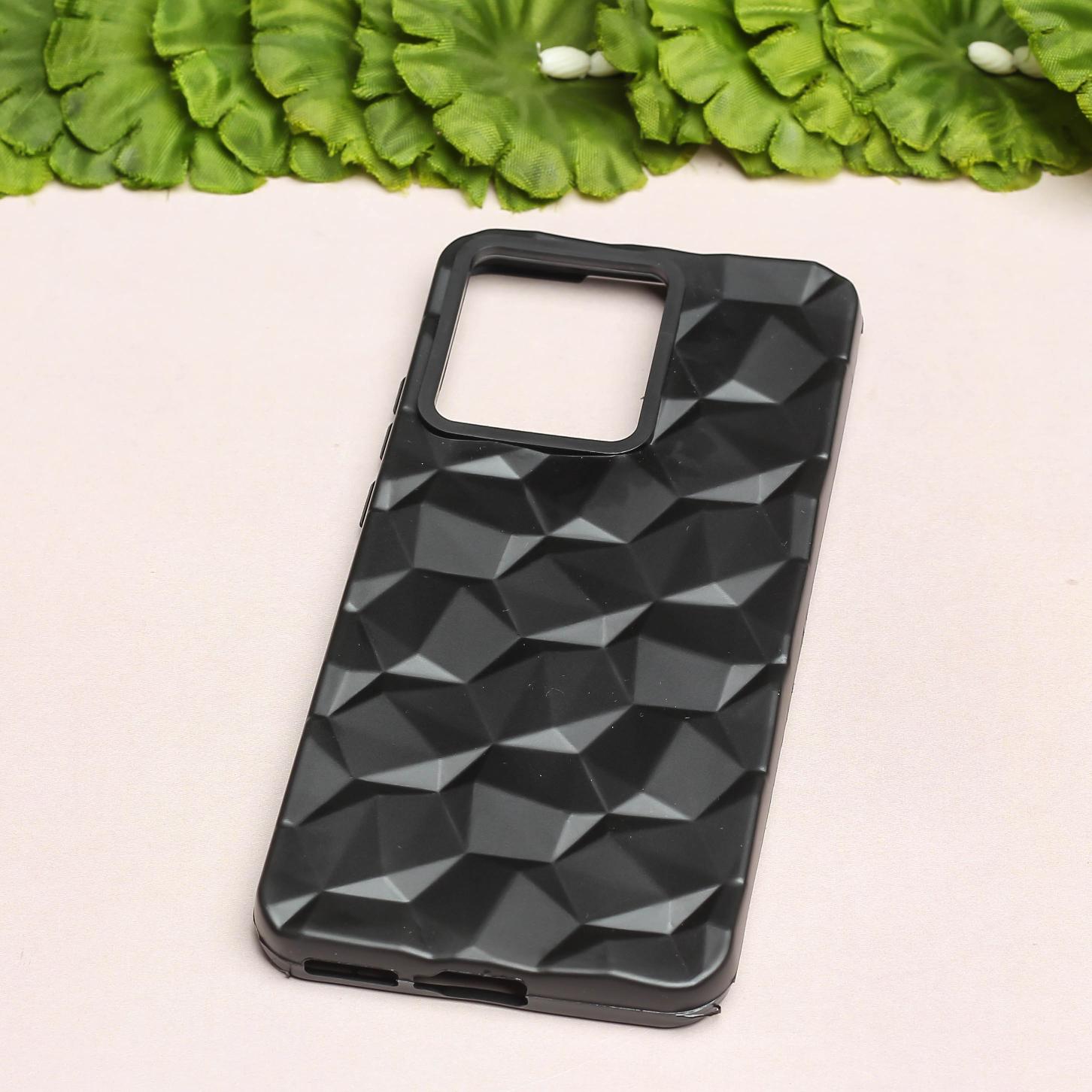 Black Square Diamond Silicone case for Motorola Edge 40