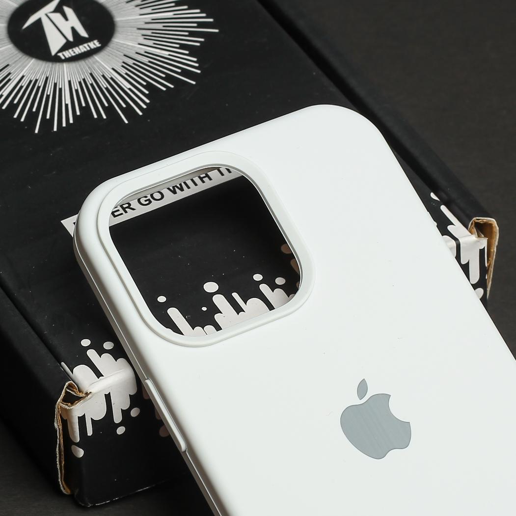 White Original Silicone case for Apple iphone 15 Pro