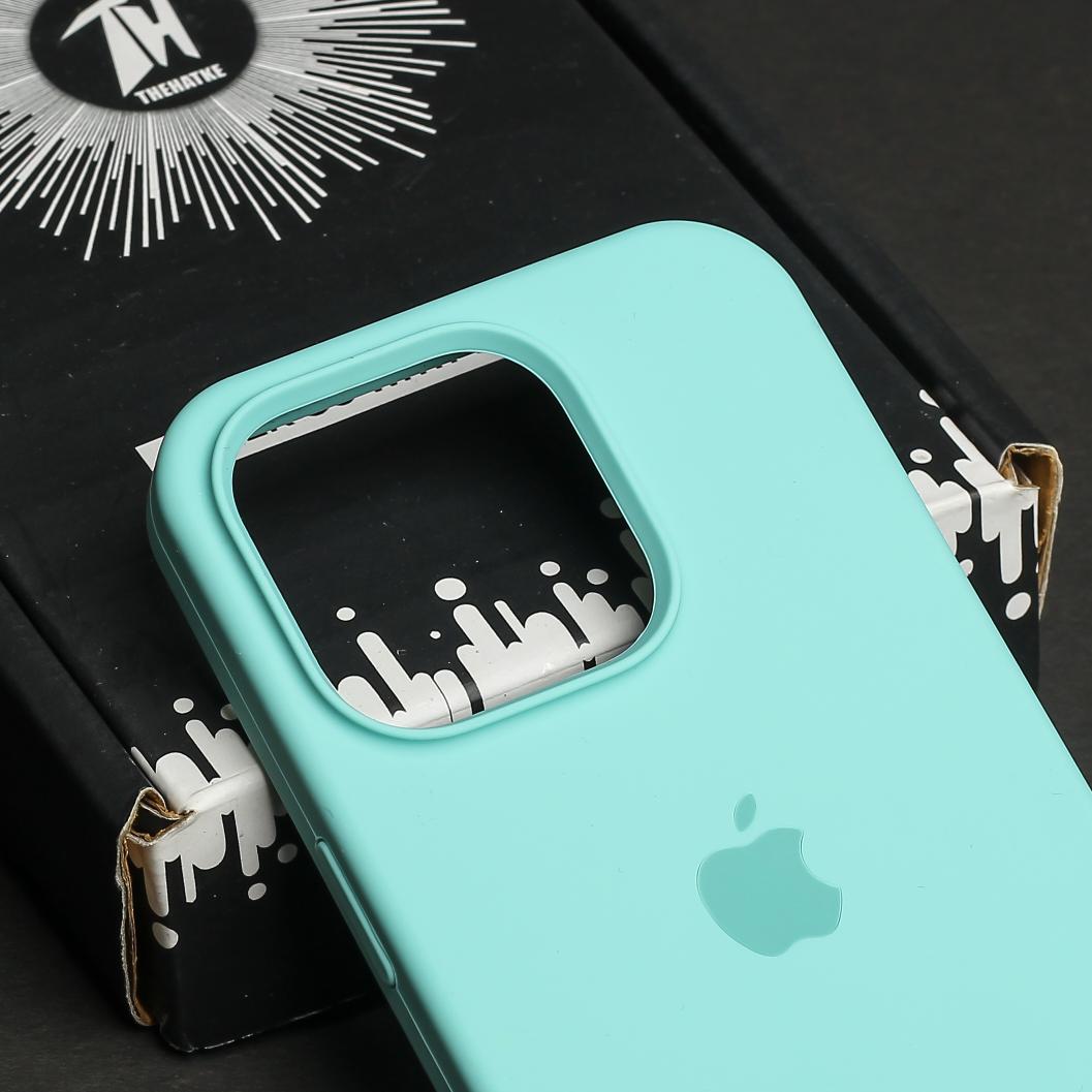 Sea Green Original Silicone case for Apple iphone 15 Pro Max