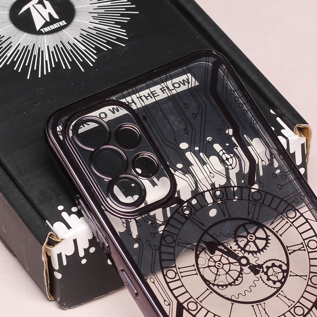 Black Watch Machine Logo Cut Transparent Case for Samsung A32 4g