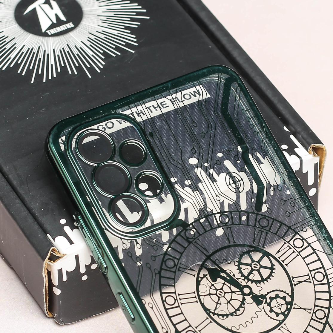 Green Watch Machine Logo Cut Transparent Case for Samsung A32 4g
