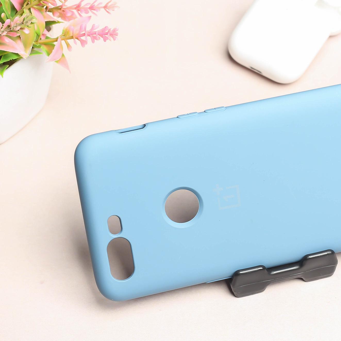 Sky Blue Camera Original Silicone Case for Oneplus 5T