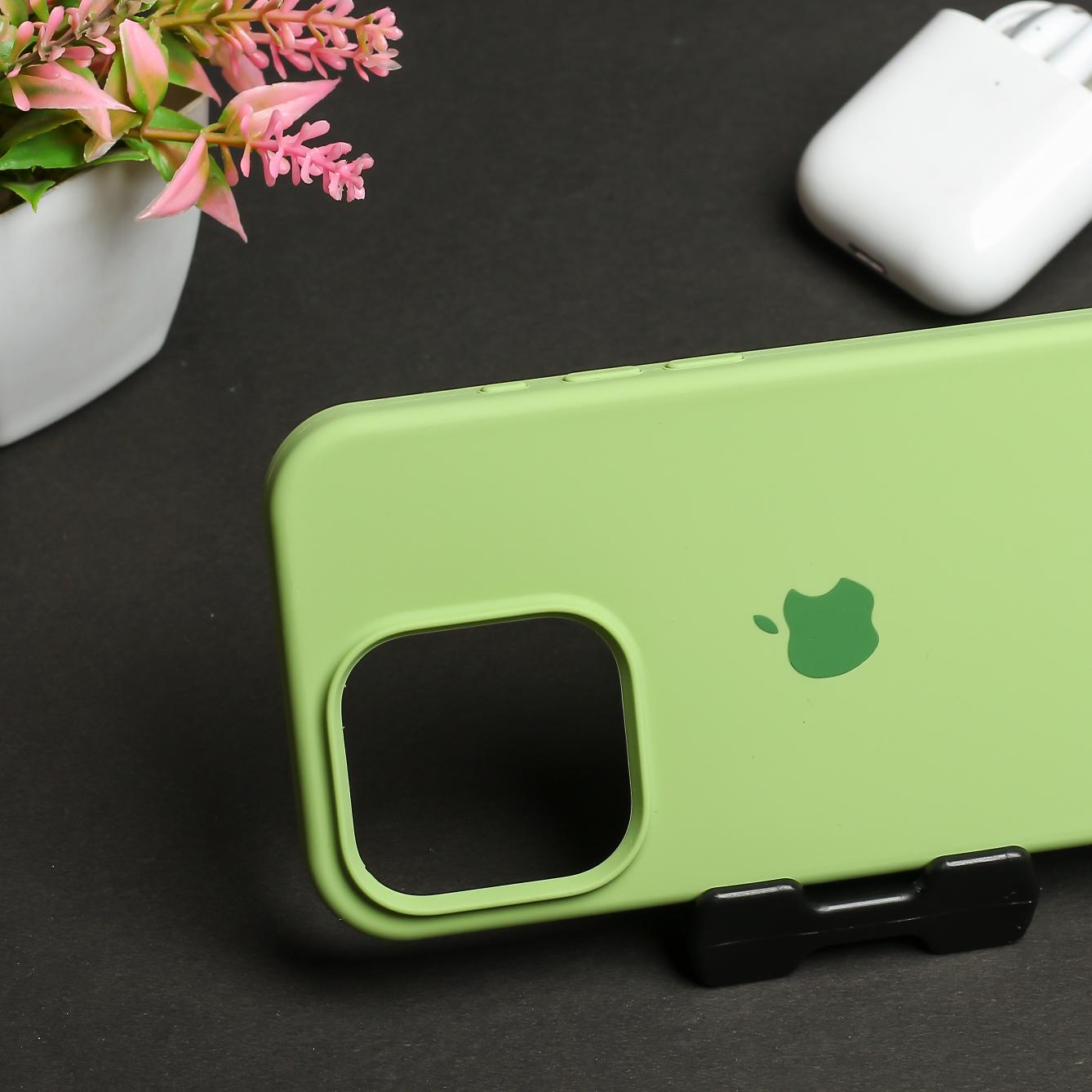 Light Green Original Silicone case for Apple iphone 14 Pro Max