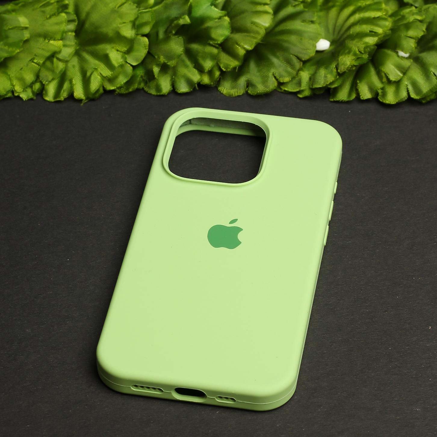 Light Green Original Silicone case for Apple iphone 14 Pro Max