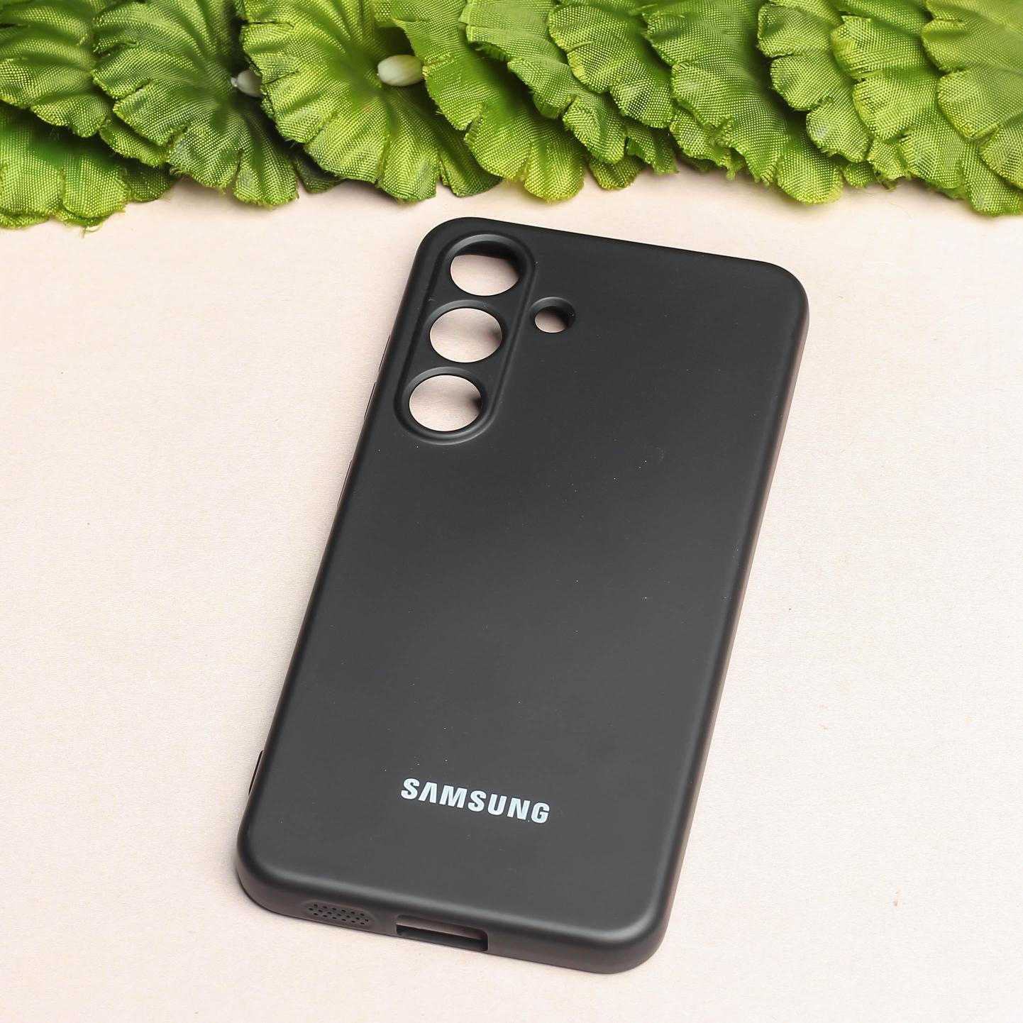 Black Original Camera Safe Silicone case for Samsung S25 Plus