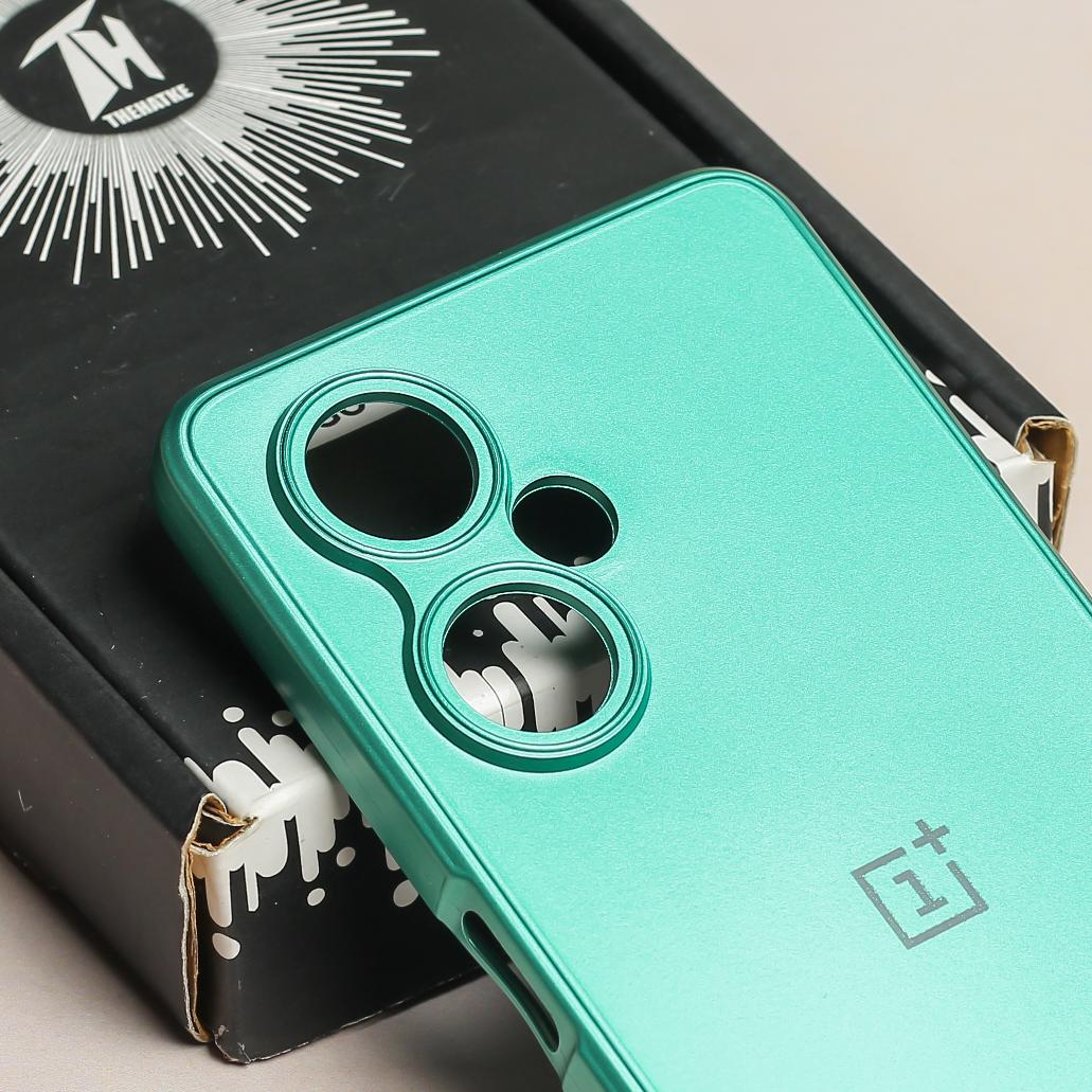 Dark Green Metallic Finish Silicone Case for Oneplus Nord CE 3 Lite