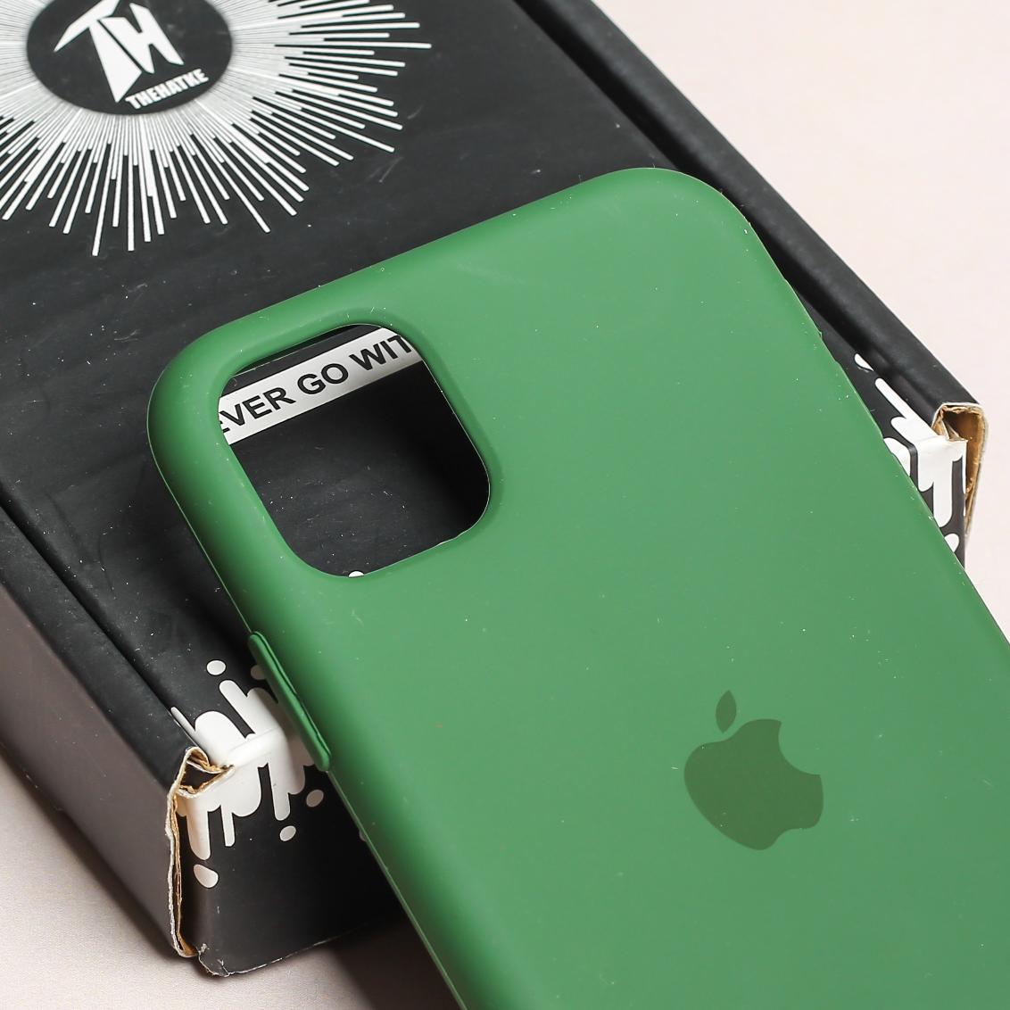 Dark Green Original Silicone case for Apple iphone 12
