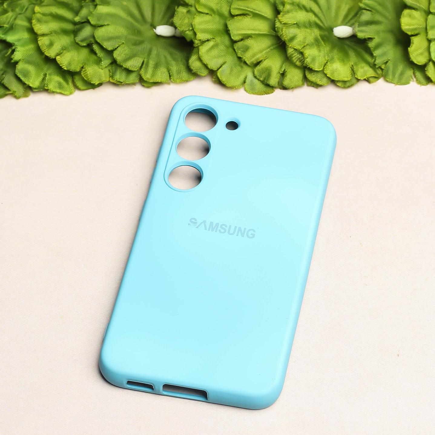 Light Blue Camera Original Silicone case for Samsung S21 FE
