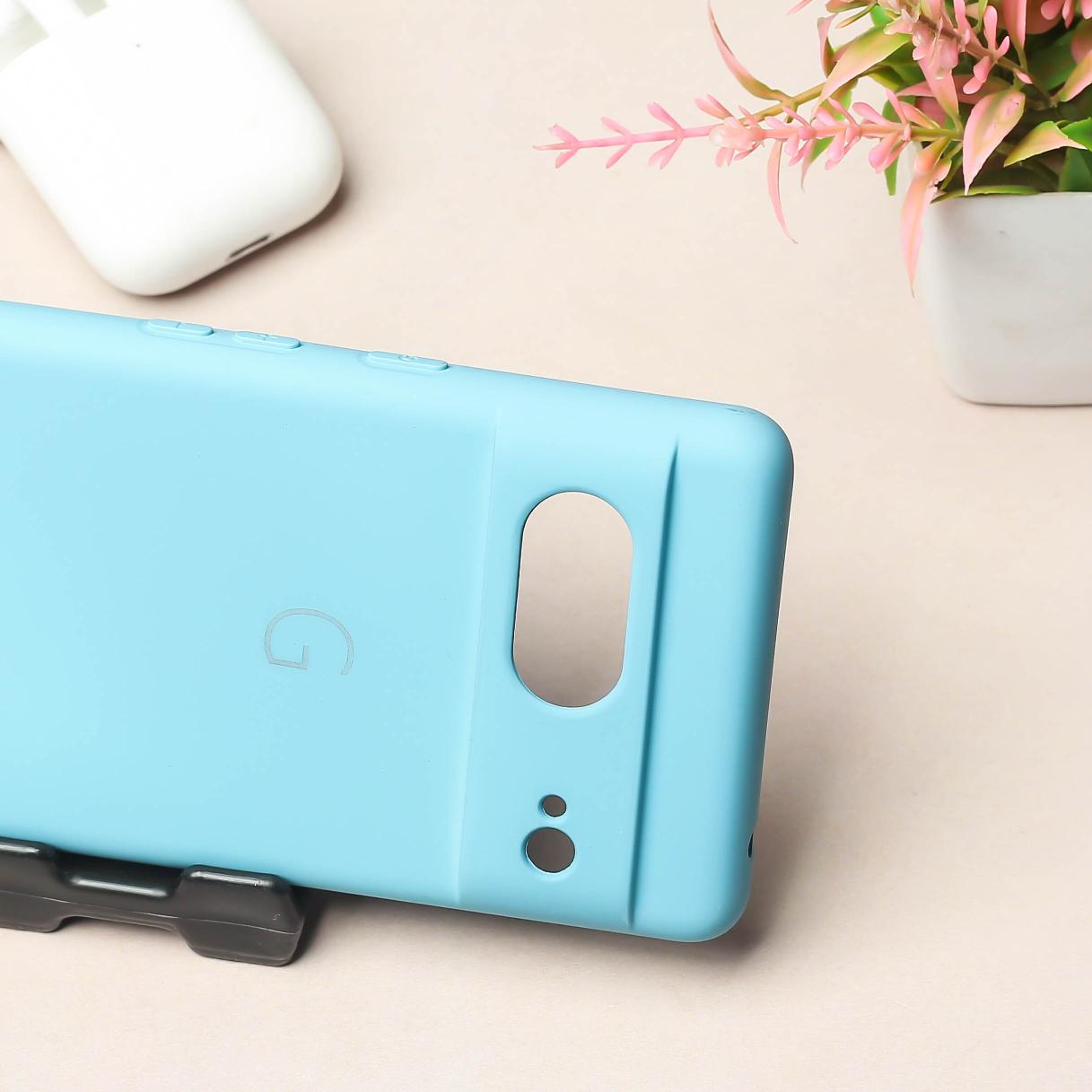 Sky Blue Camera Original Silicone case for Google Pixel 7