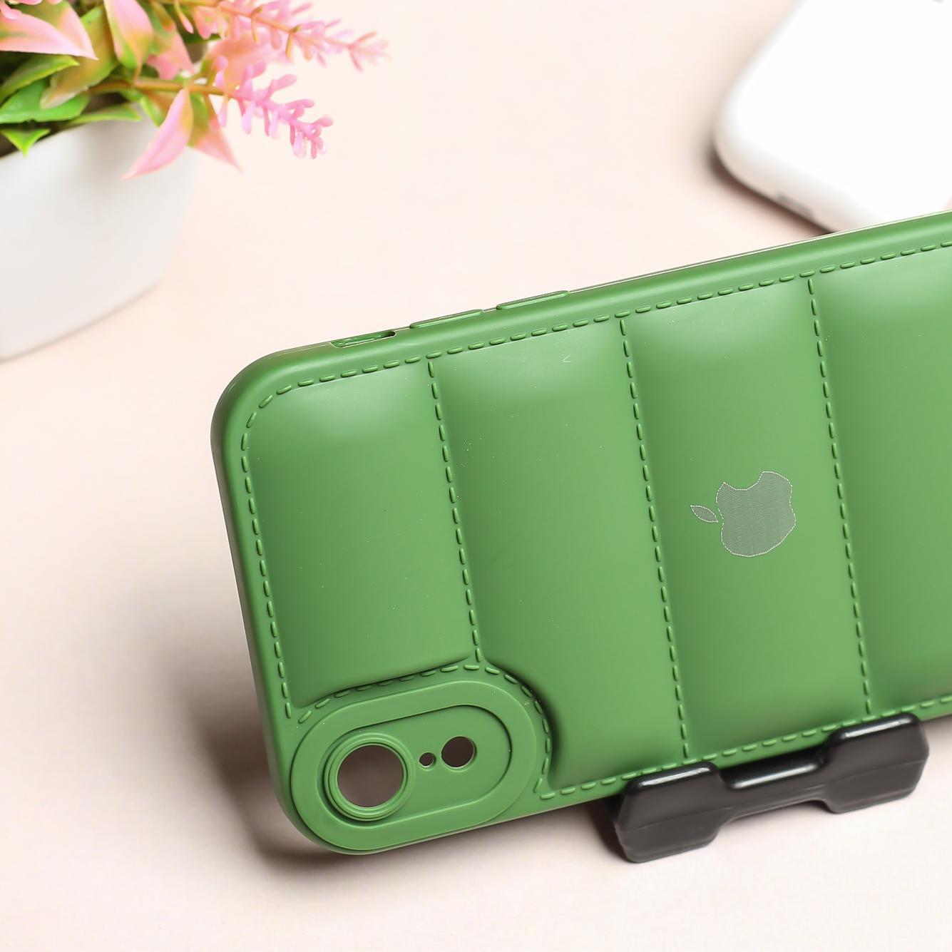 Dark Green Puffon silicone case for Apple iPhone Xr