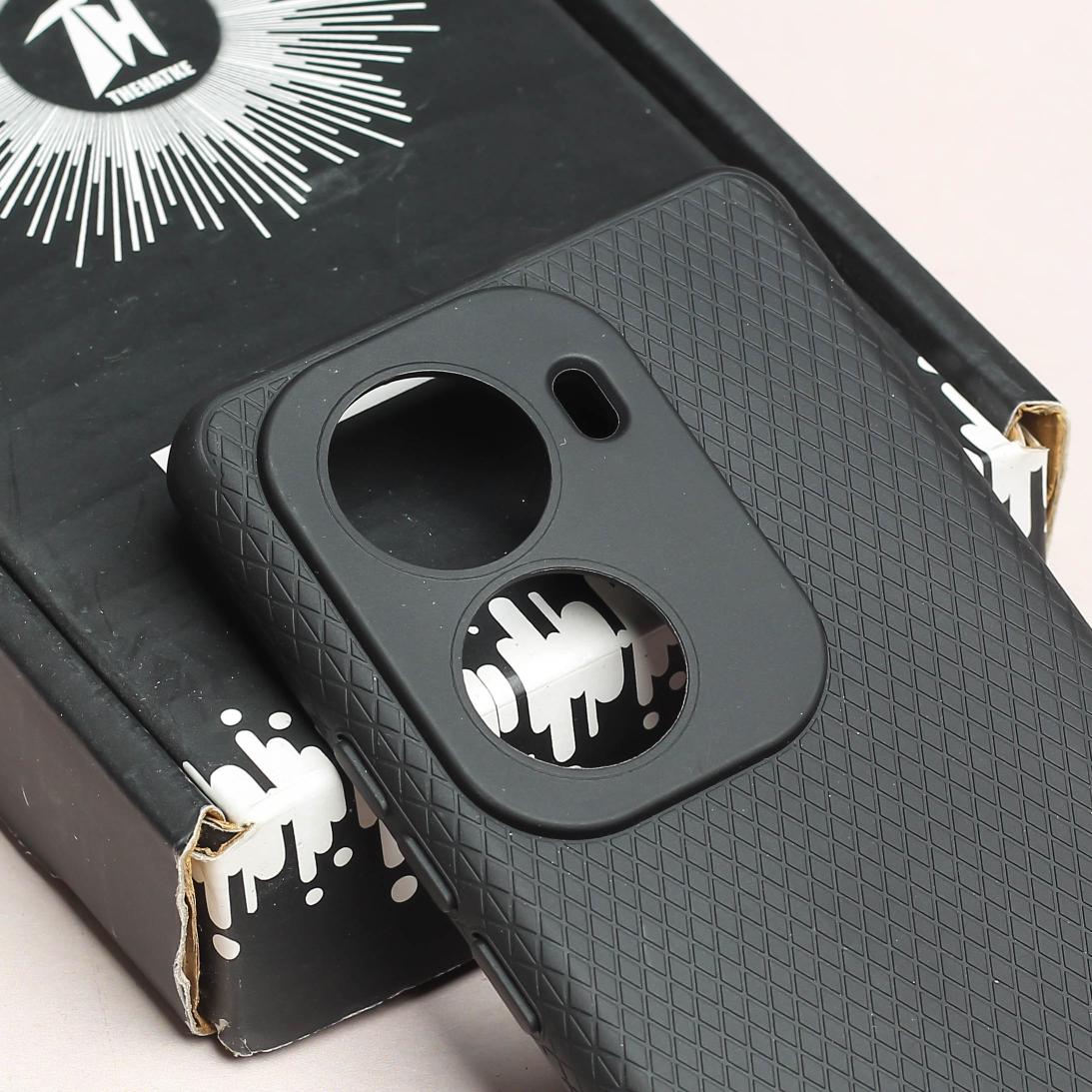 Black Line Wave Silicone Case for Vivo V29E