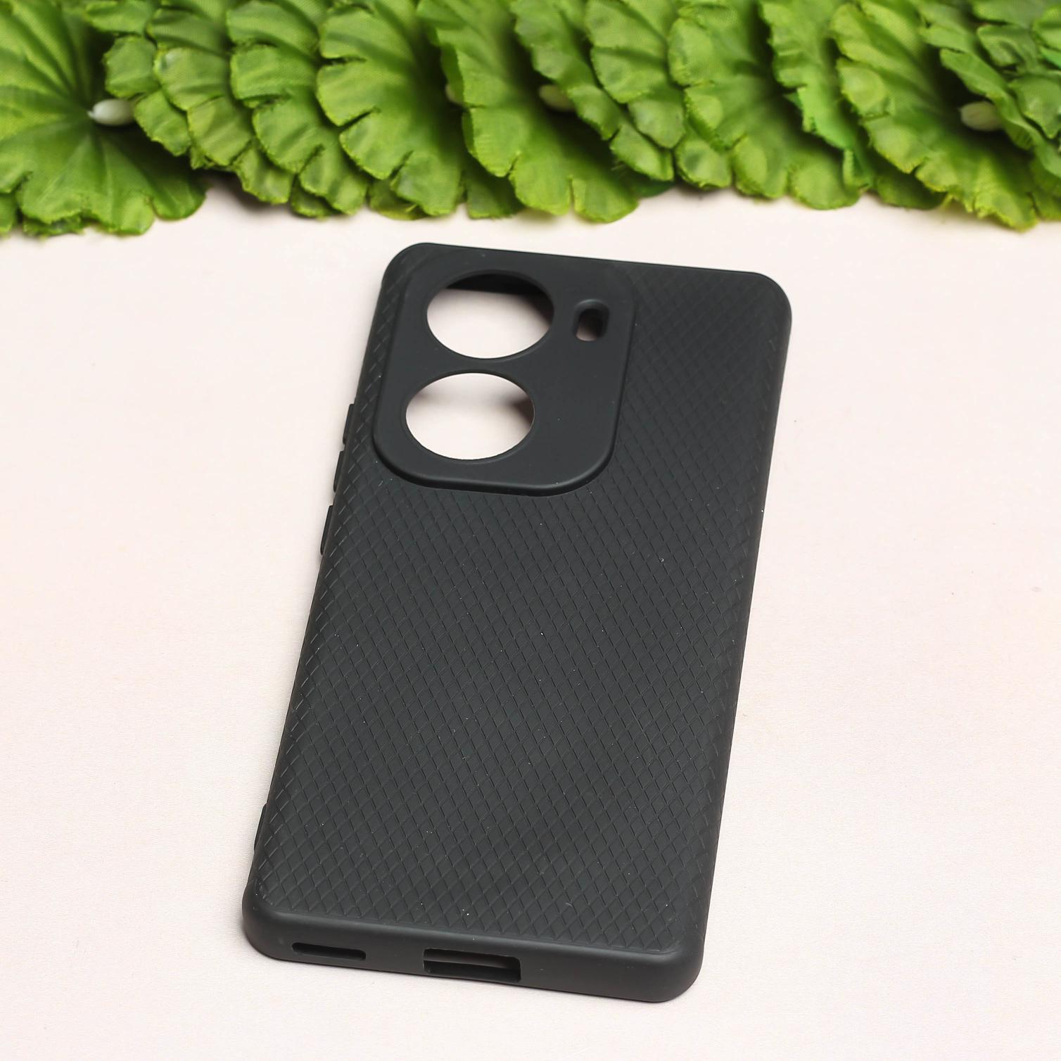 Black Line Wave Silicone Case for Vivo V29E