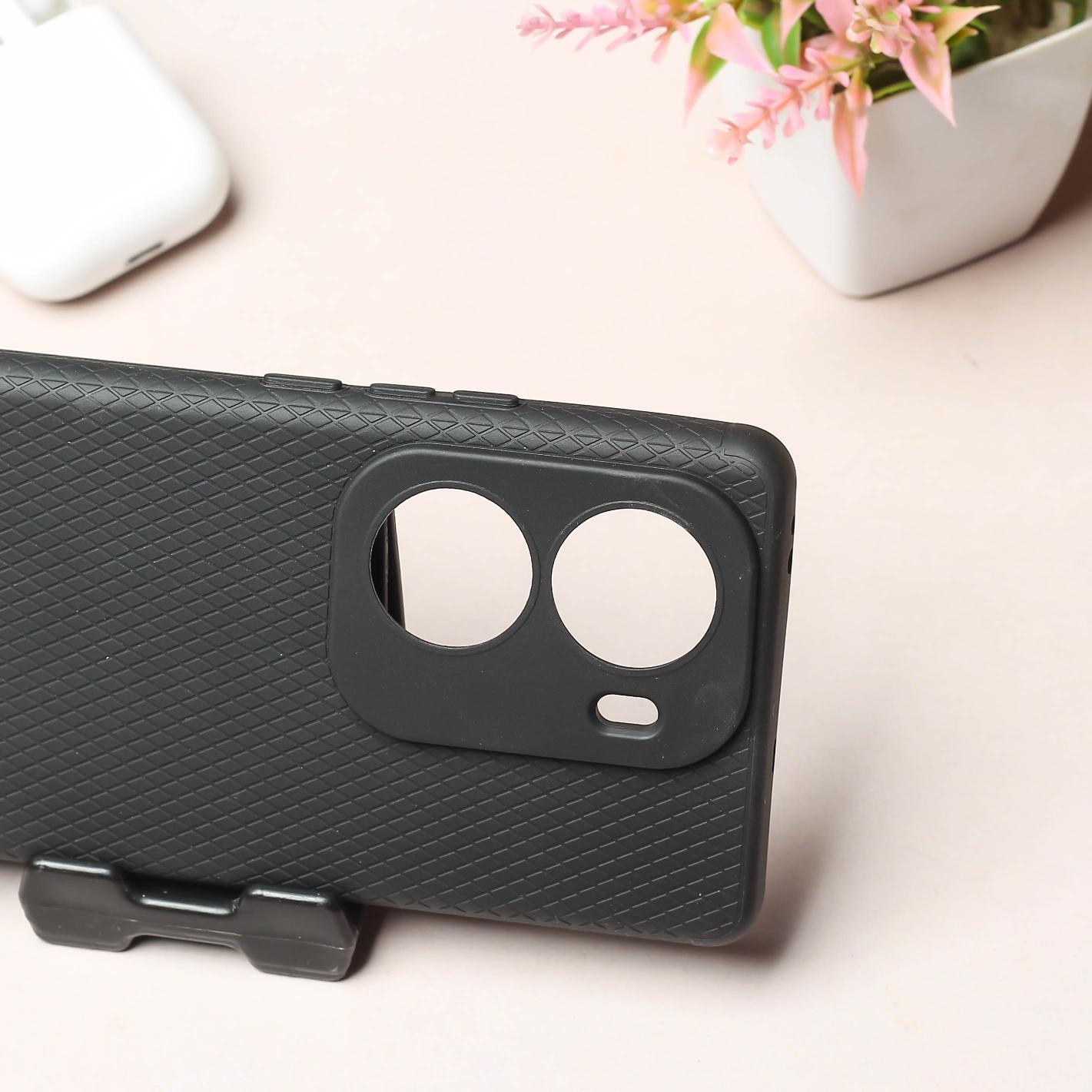 Black Line Wave Silicone Case for Vivo V29E