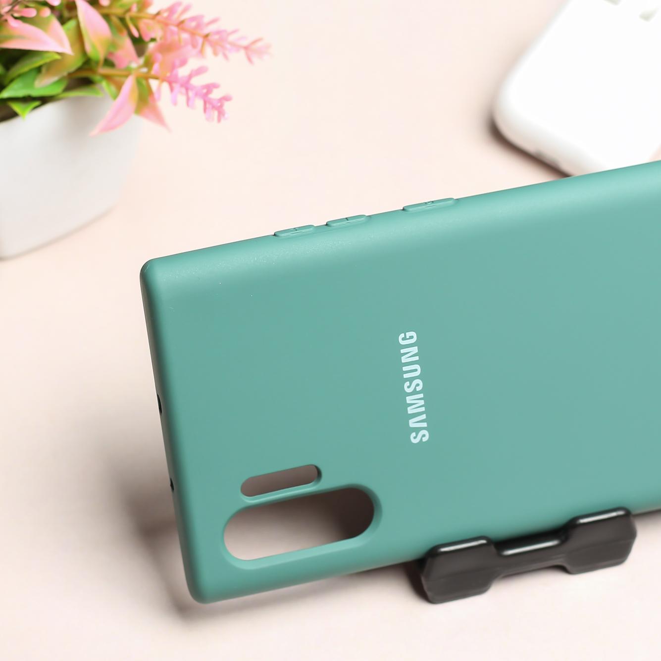 Green Original Silicone case for Samsung Note 10 Plus