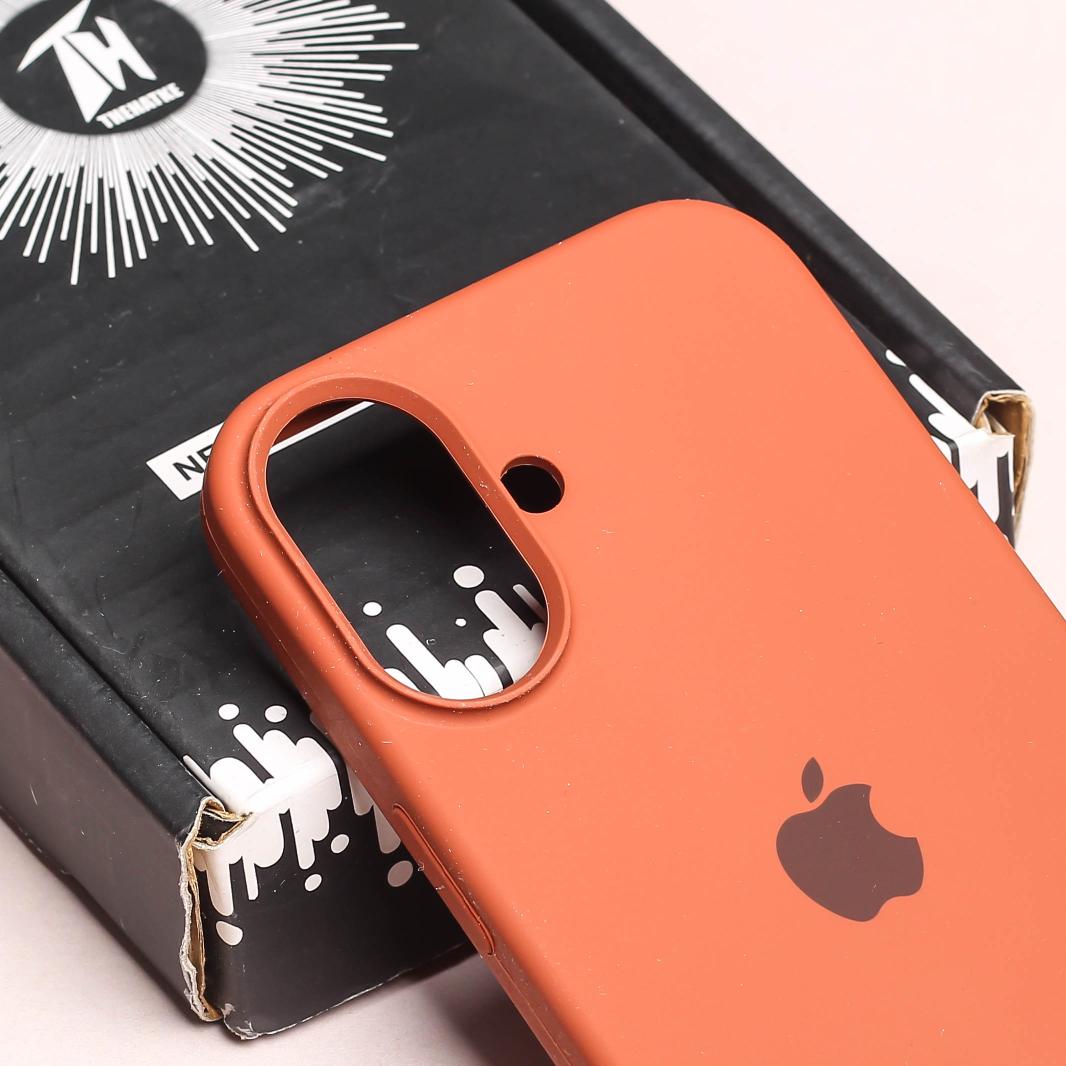 Brown Original Silicone case for Apple iphone 16