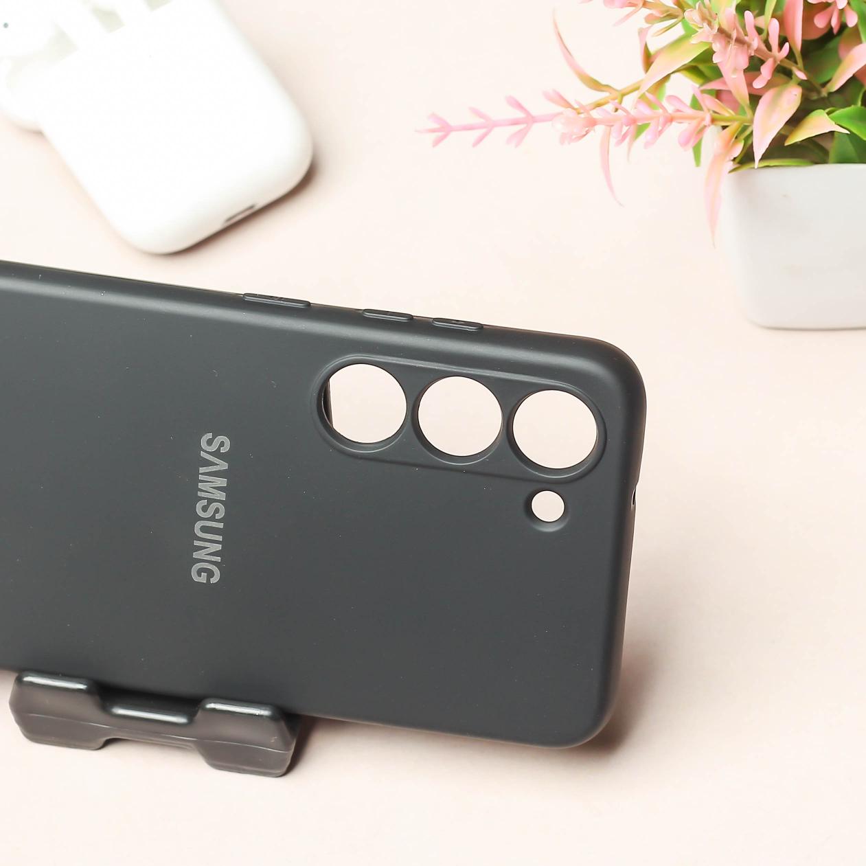 Black Original Camera Safe Silicone case for Samsung S21 FE