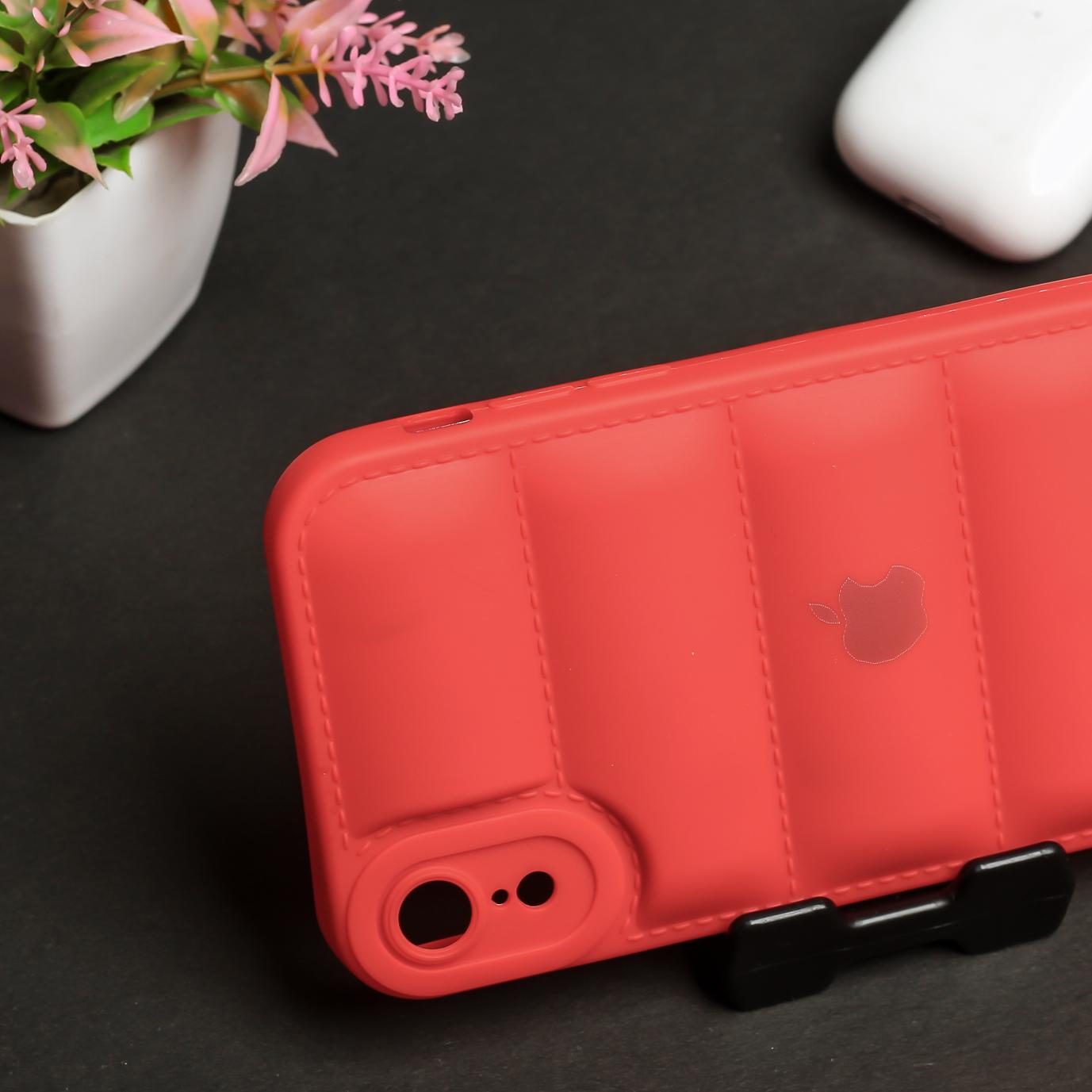 Red Puffon silicone case for Apple iPhone Xr
