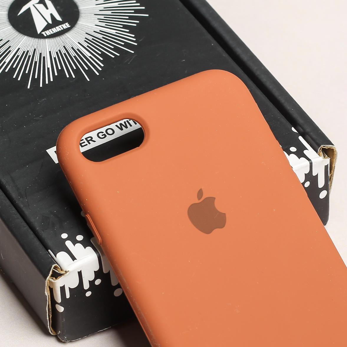 Brown Original Silicone case for Apple iphone se 2