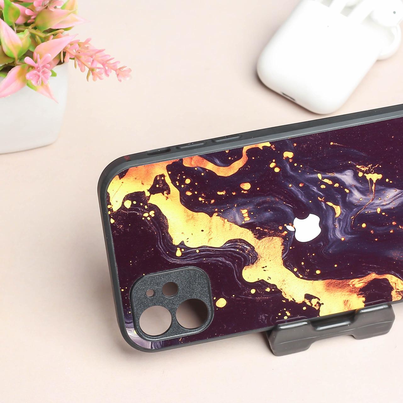 Black Gold Blaze metal back case for Apple Iphone 11