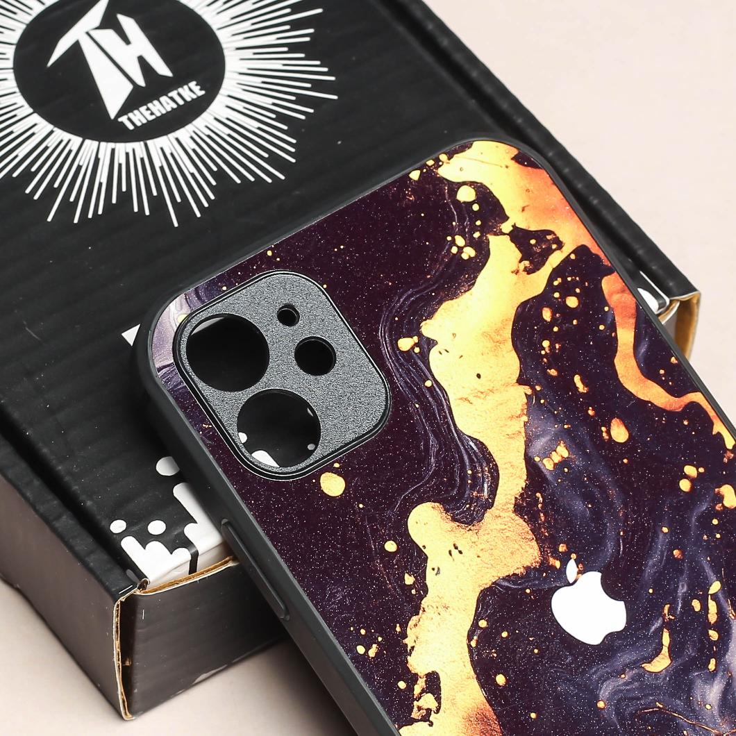 Black Gold Blaze metal back case for Apple Iphone 11