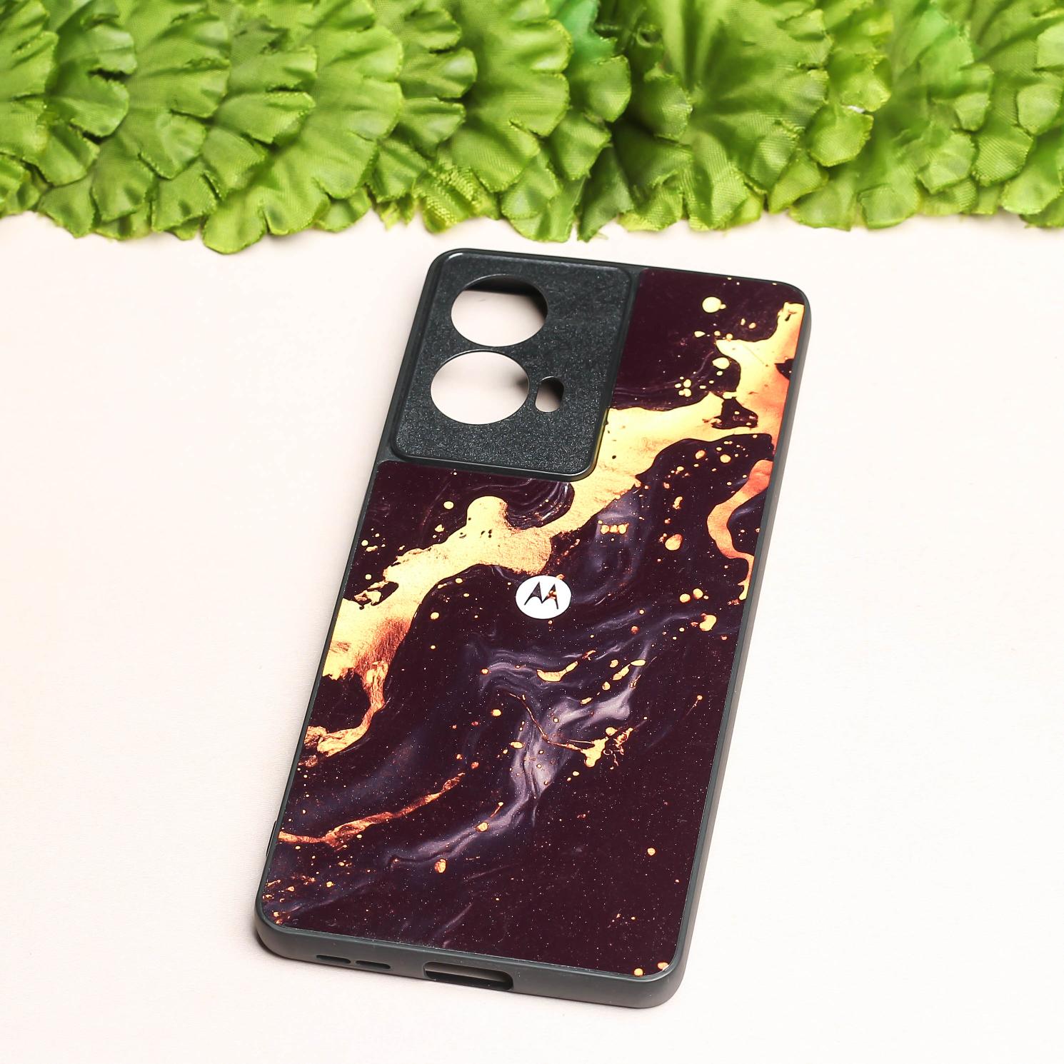 Black Gold Blaze metal back case for Moto Edge 50 Fusion