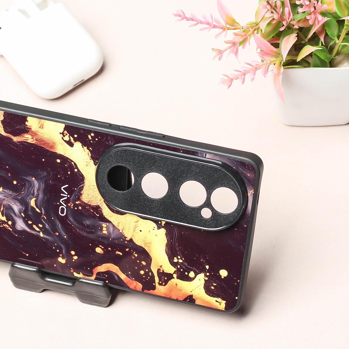 Black Gold Blaze metal back case for Vivo V40