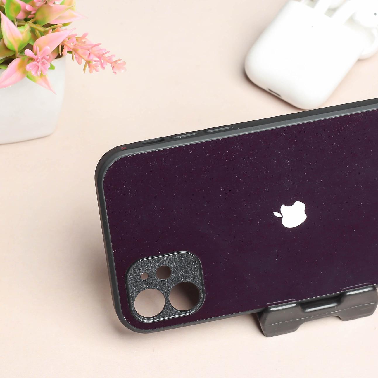 Black metal back case for Apple Iphone 12