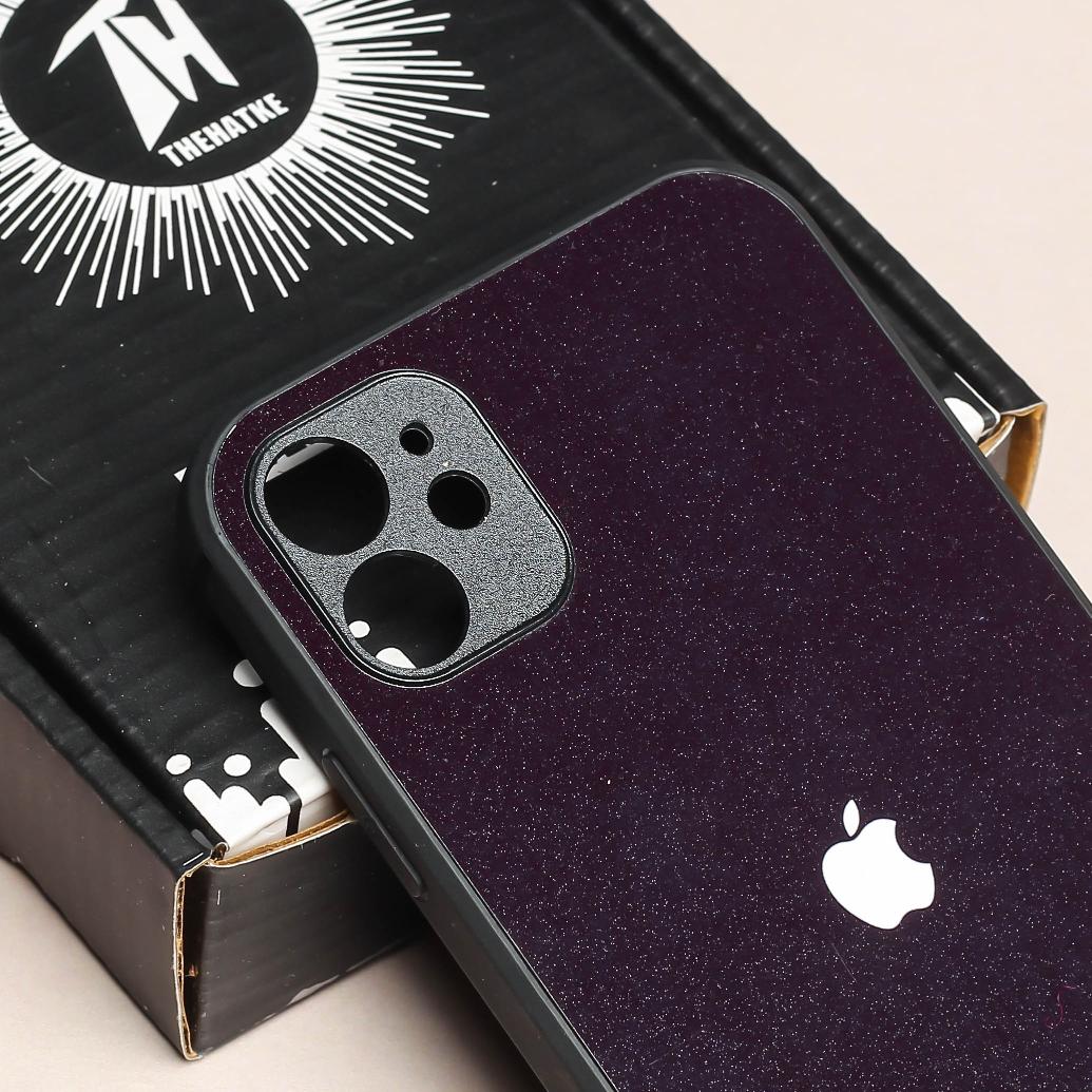 Black metal back case for Apple Iphone 12