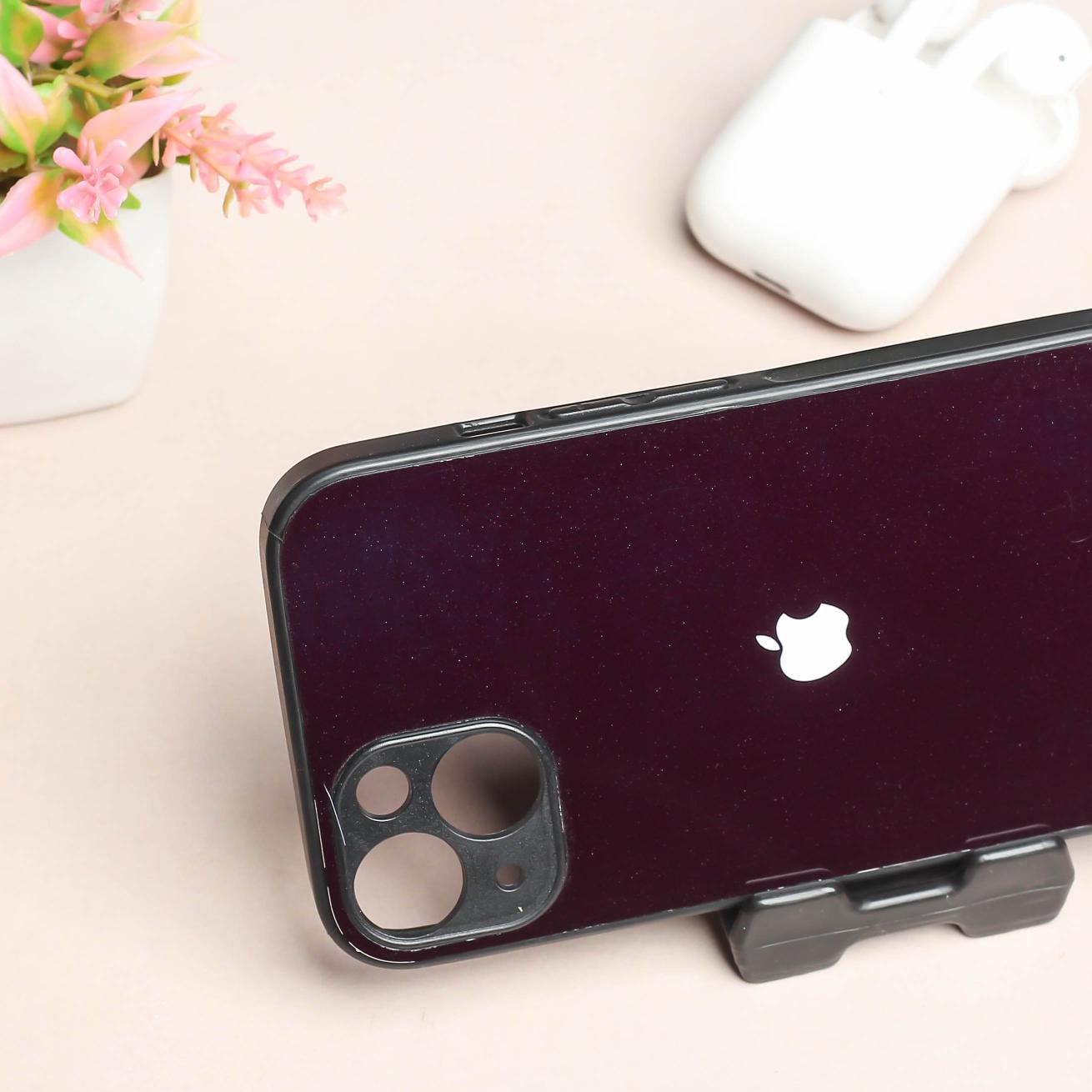 Black metal back case for Apple Iphone 14 Plus