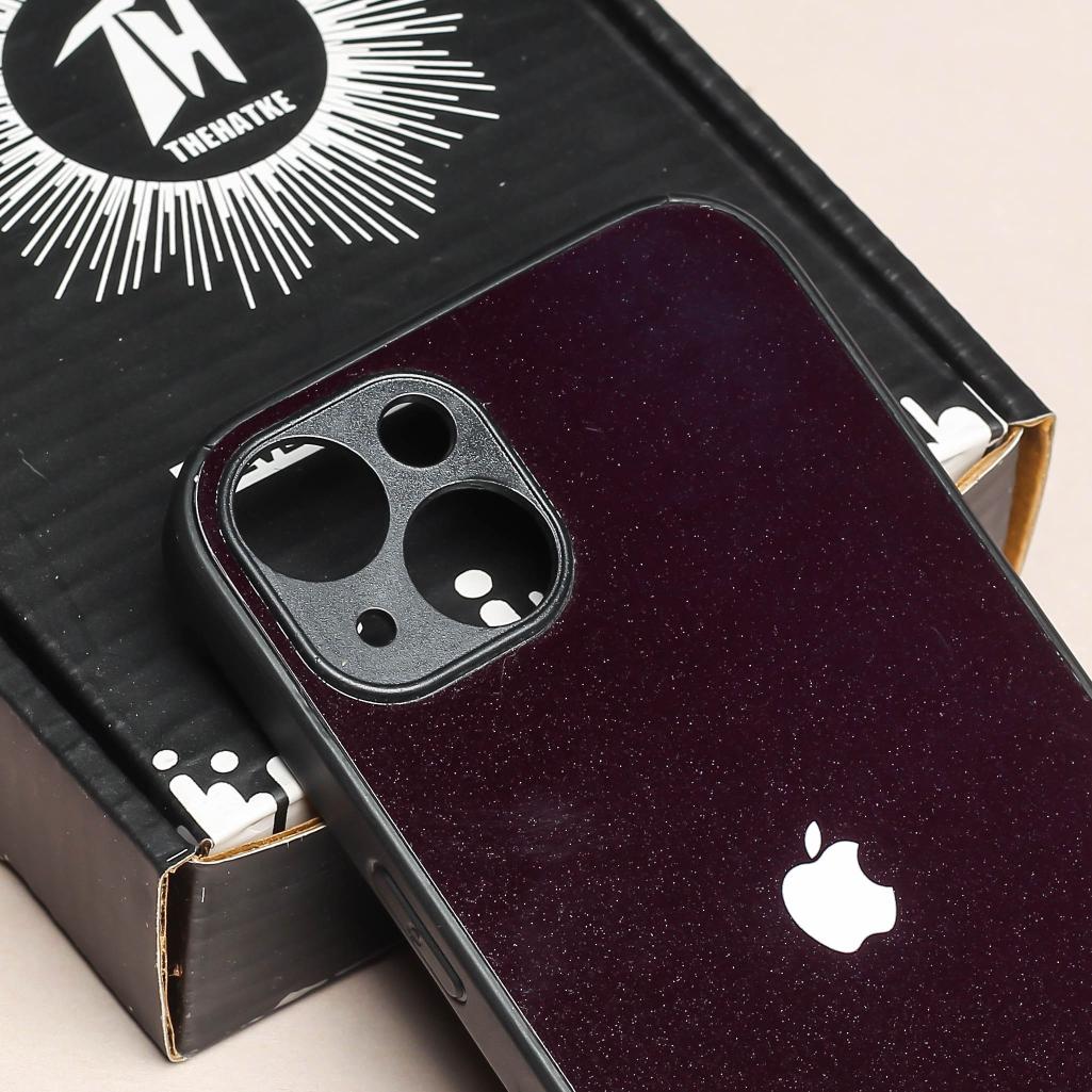 Black metal back case for Apple Iphone 13