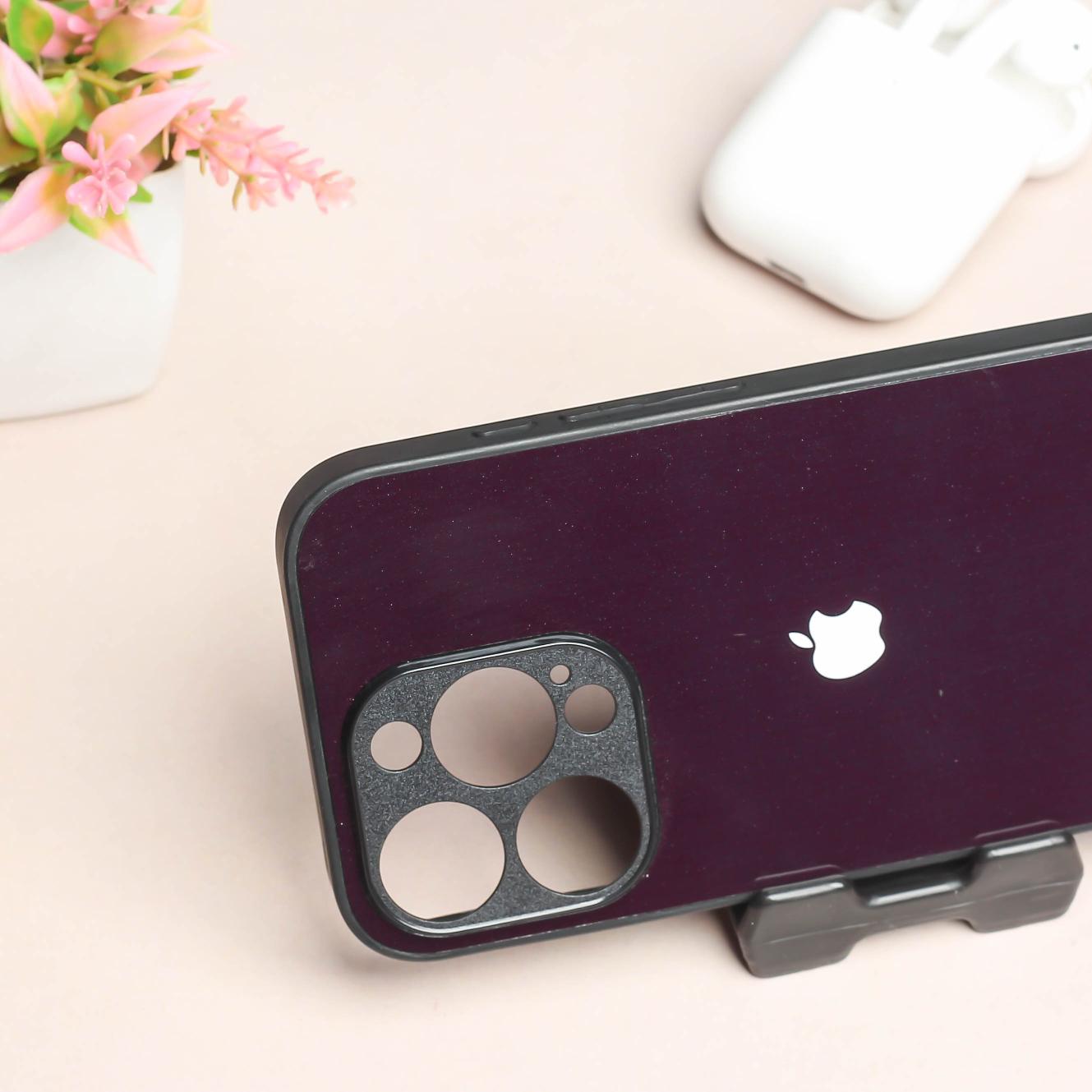 Black metal back case for Apple Iphone 14 Pro Max