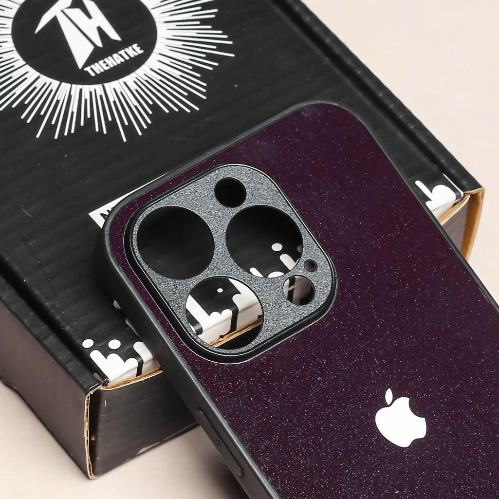 Black metal back case for Apple Iphone 15 Pro