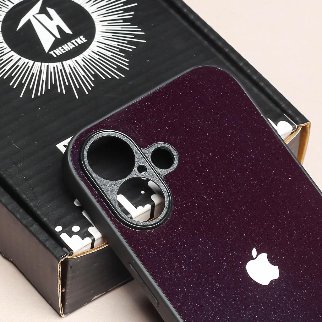 Black metal back case for Apple Iphone 16