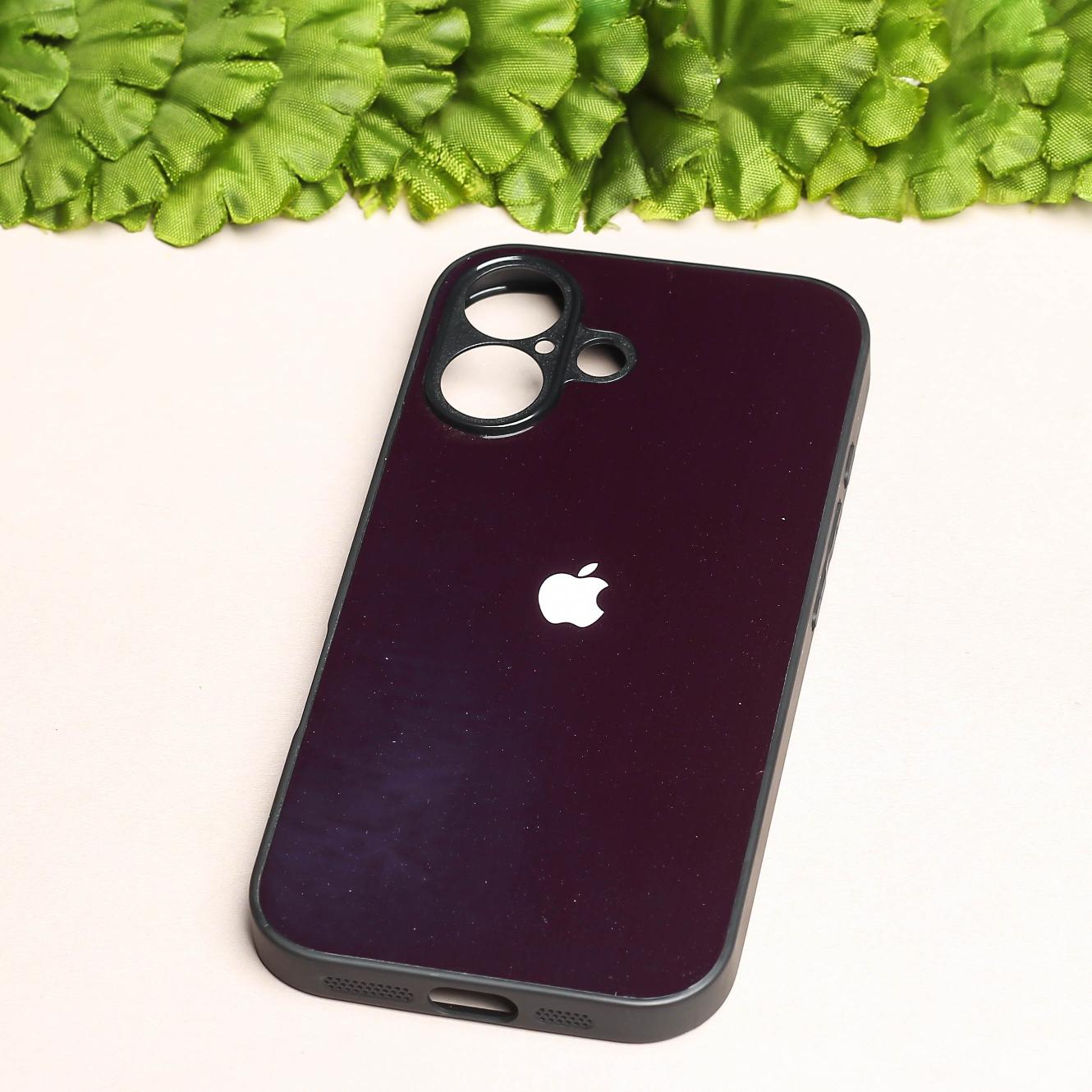Black metal back case for Apple Iphone 16