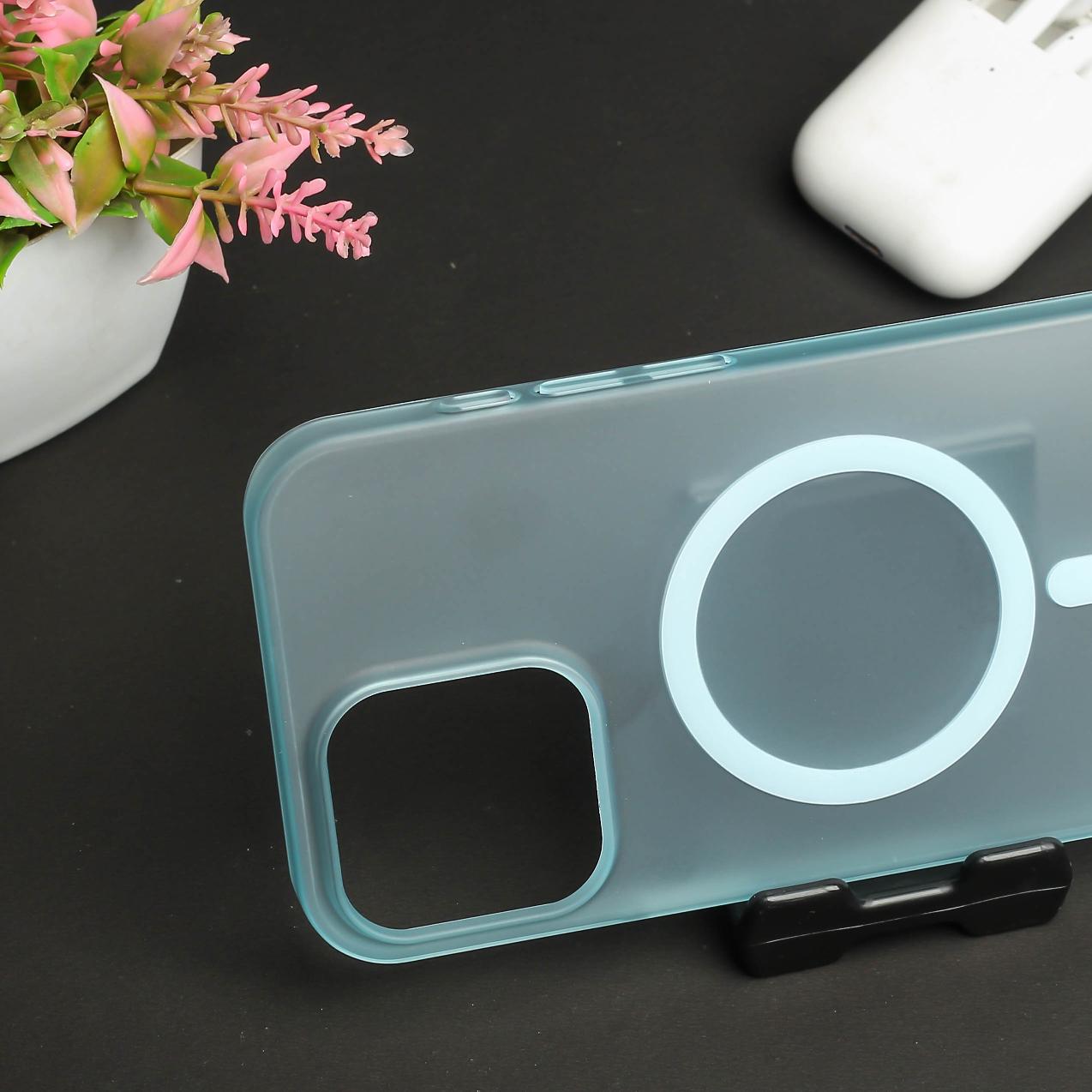 Blue Paper Matte Magsafe Case for Apple Iphone 13 Pro Max