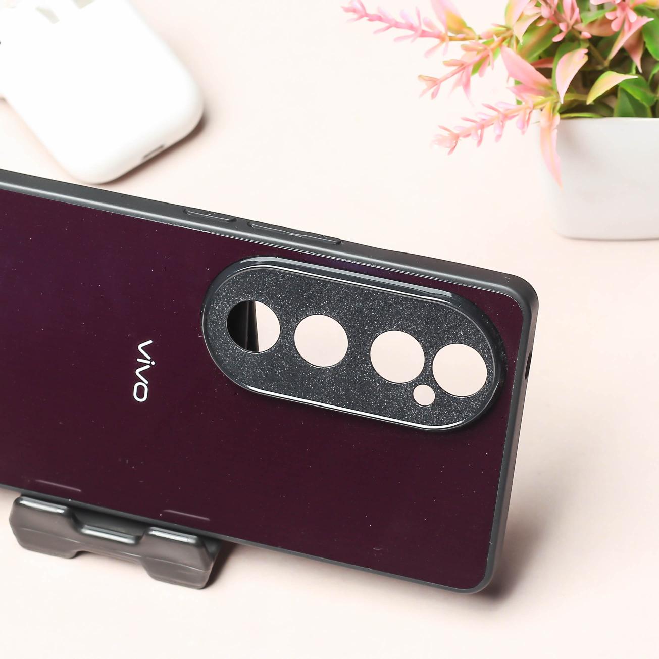 Black metal back case for Vivo V40