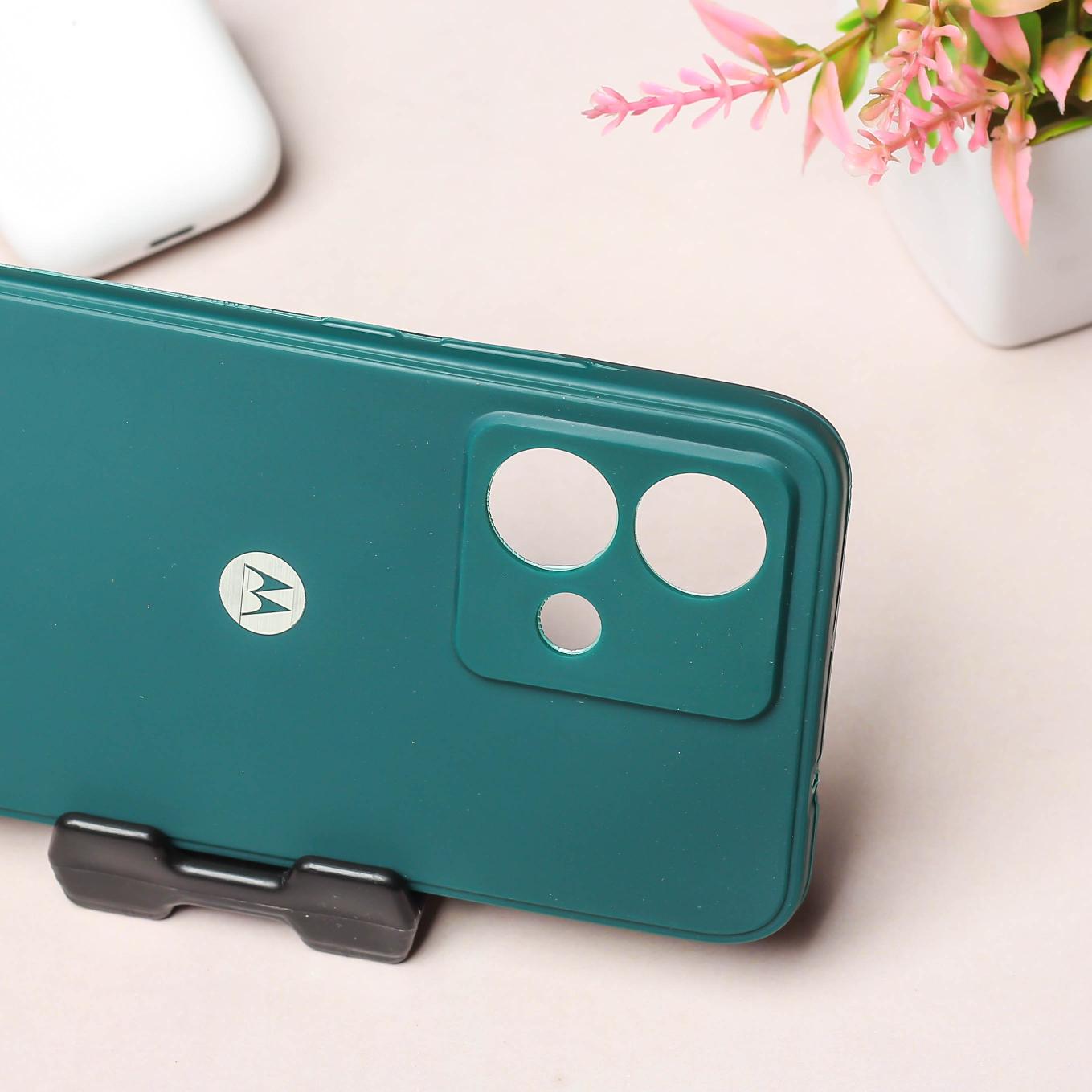 Dark Green Candy silicone Case for Motorola G84