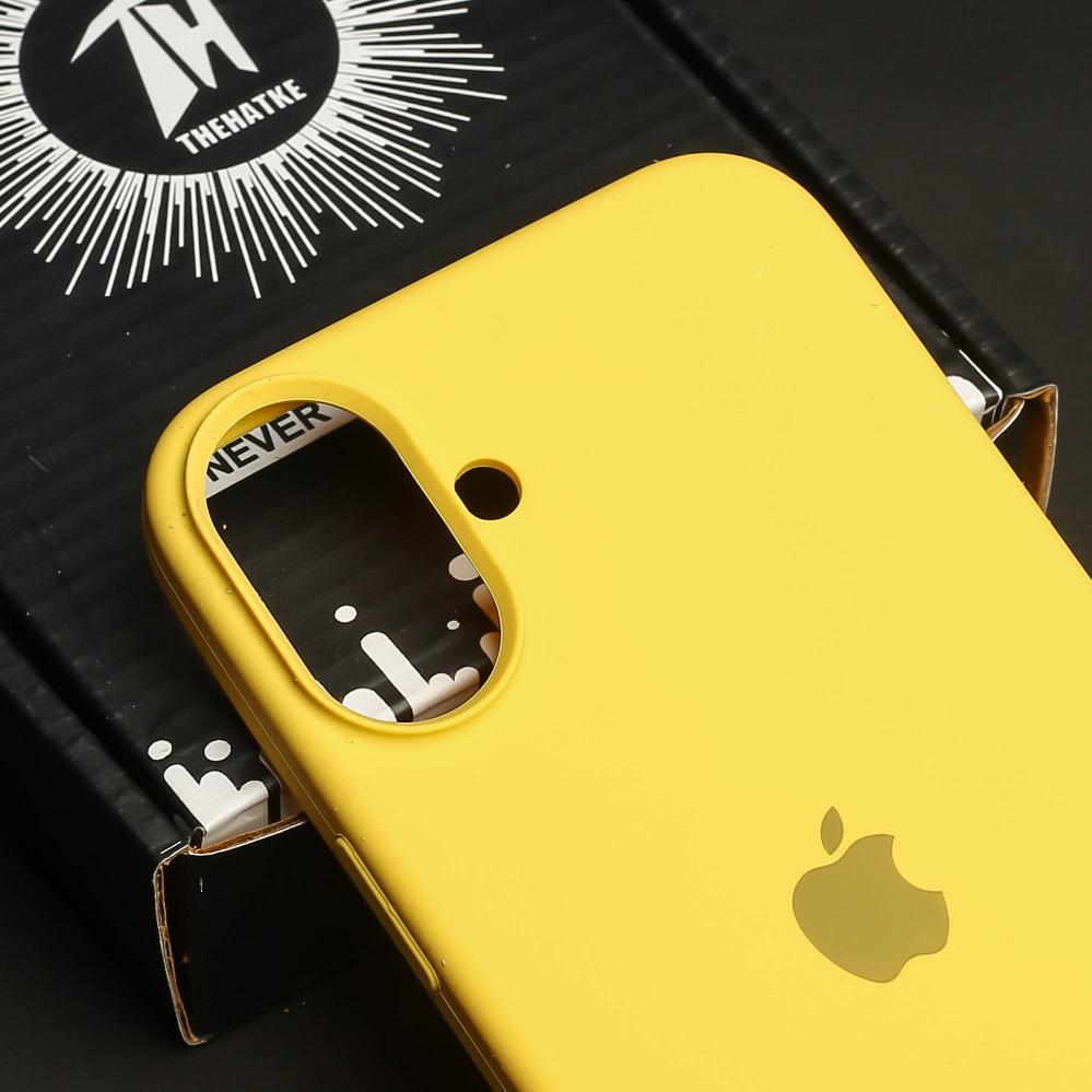Yellow Original Silicone case for Apple iphone 16 Plus