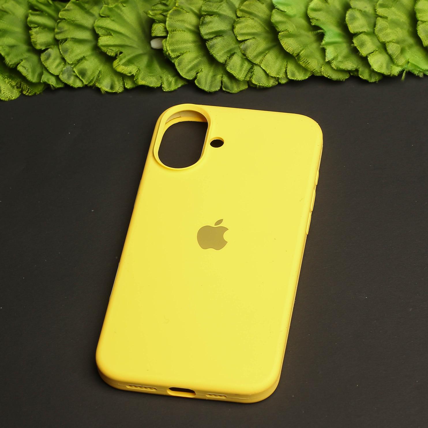 Yellow Original Silicone case for Apple iphone 16 Plus