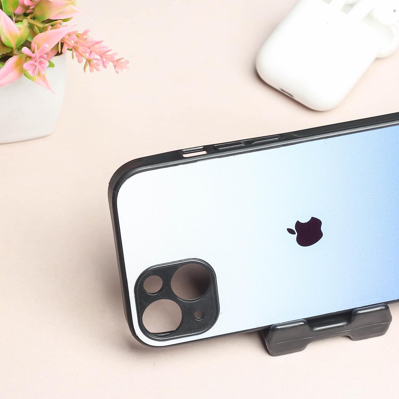 Blue Gradient metal back case for Apple Iphone 15 Plus