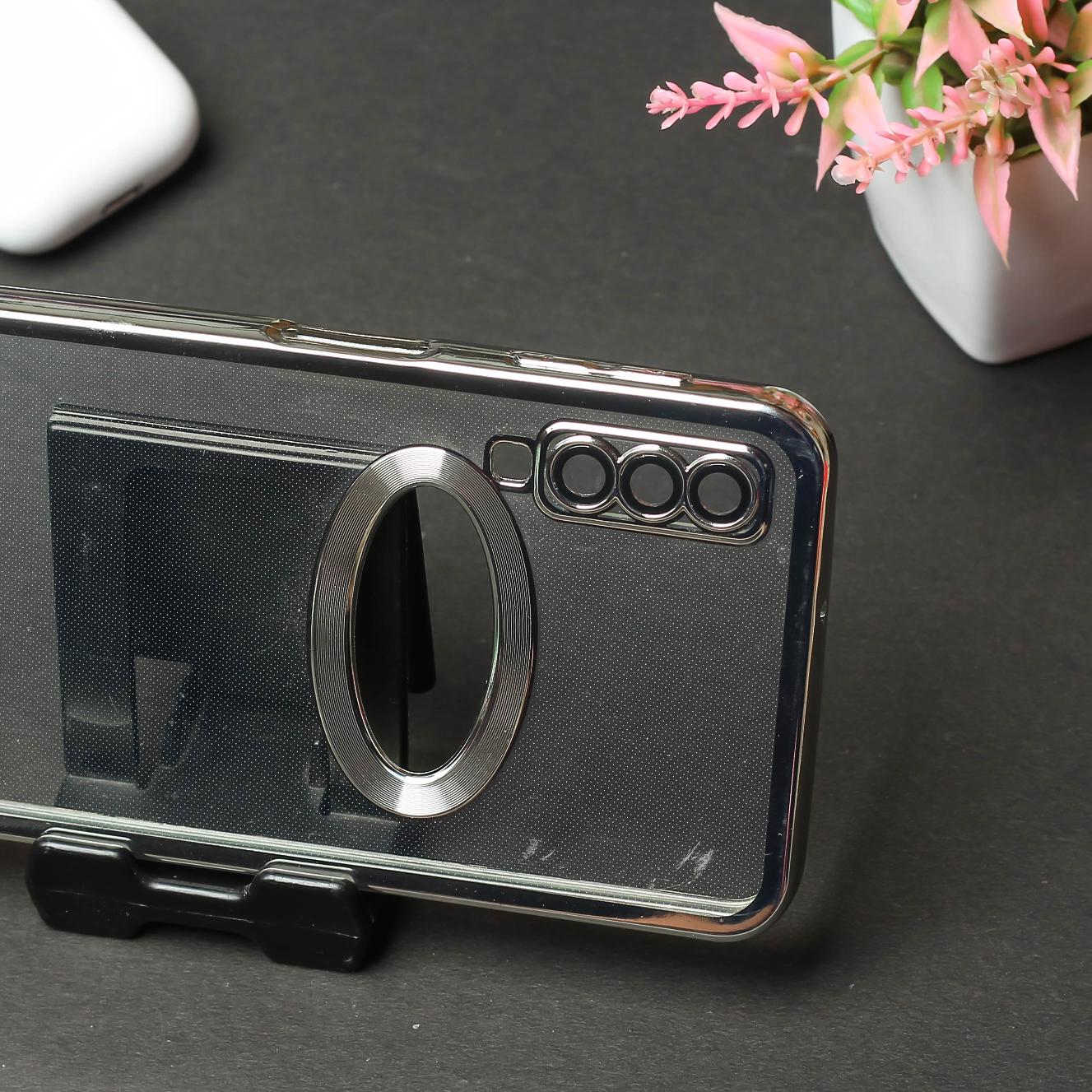 Silver 6D Logo Cut Transparent Case for Samsung A7 2018