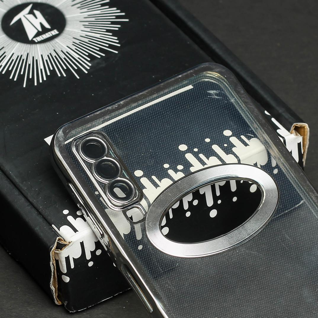 Silver 6D Logo Cut Transparent Case for Samsung A7 2018