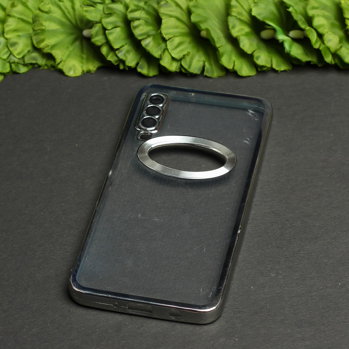 Silver 6D Logo Cut Transparent Case for Samsung A7 2018